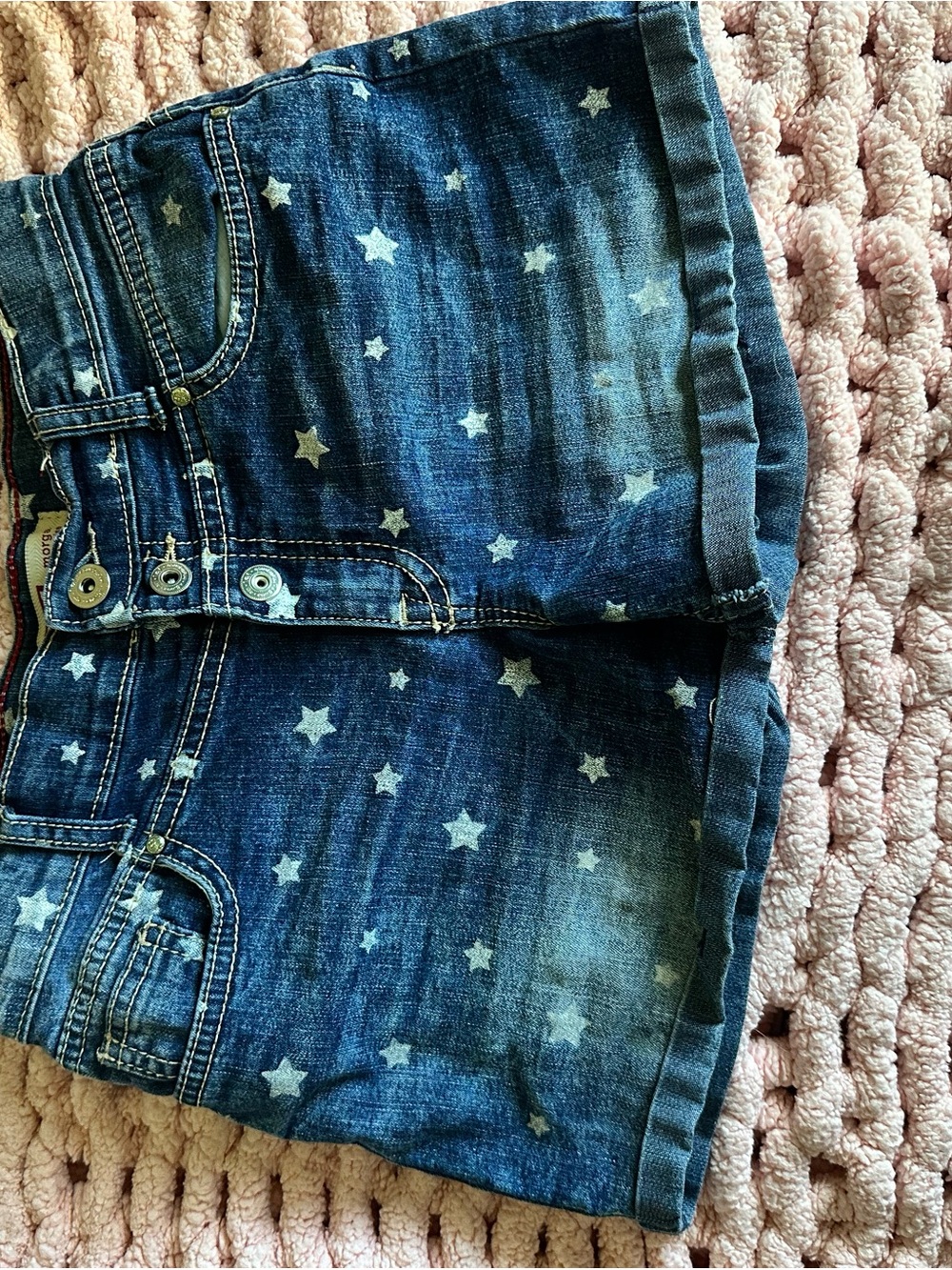lei Girls' Dark Blue Denim Star Print Shorts